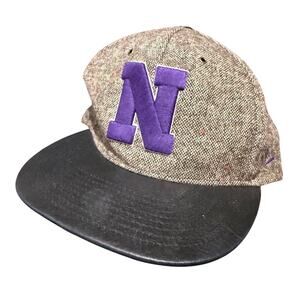 Northwestern Wildcats Zephyr SnapBack Hat Cap speckled Tan Purple Black Stitched